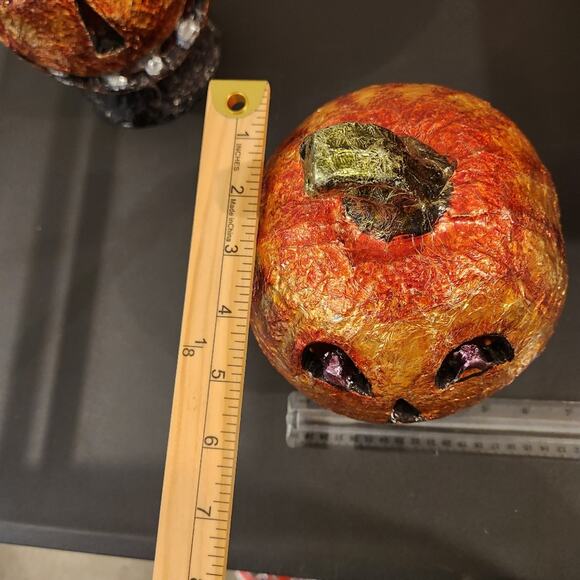 CRACKER BARREL MASQUERADE PARTY Light Up Halloween Jack O Lanterns FLAWED - Picture 13 of 16